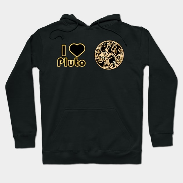 Electric Solar System I Heart Pluto Hoodie by gkillerb